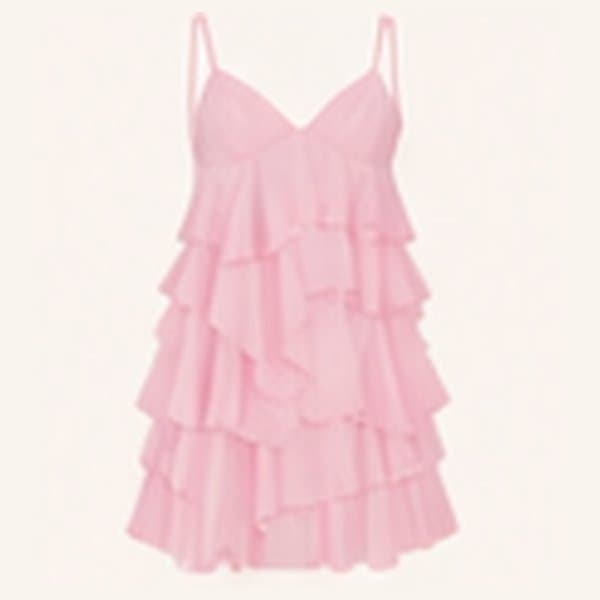 Pink Ruffle Mini Dress